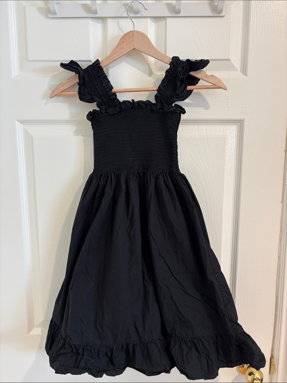 Quince Black Ruffle Strap Dress for Girls
